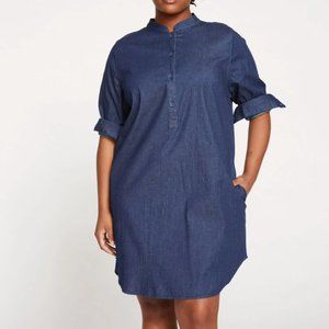 Hannah Denim Shirt Dress Dark Indigo, Size M (18/20) NWT